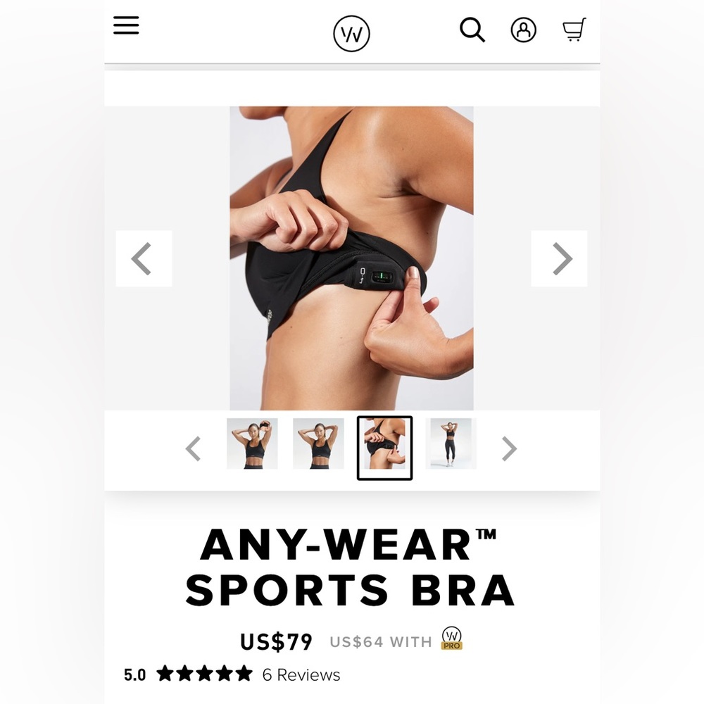 Black WHOOP 4.0 Sports Bra